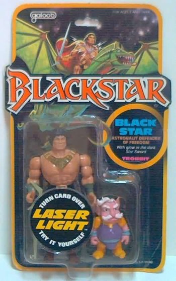 La compañia Galoob lanzó una línea de juguetes de Blackstar, aun después del fin de la serie, aprovechando la popularidad de He-Man.
