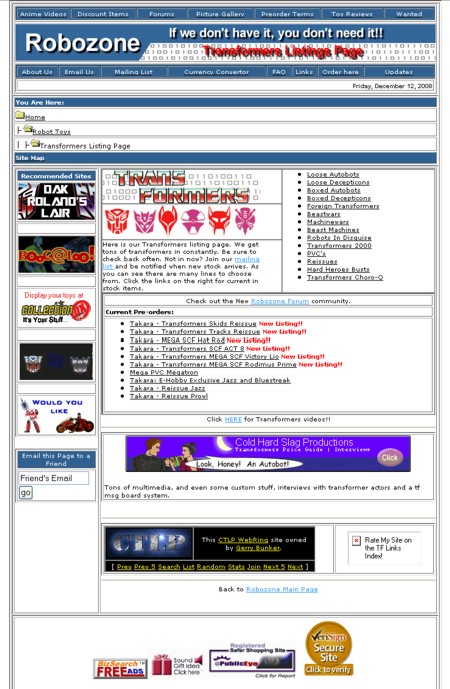 Mechaworx database detail page.